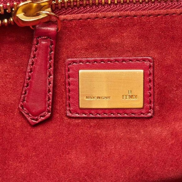 Fendi Red Leather Large Peekaboo Satchel Bag - Picture 6 of 12